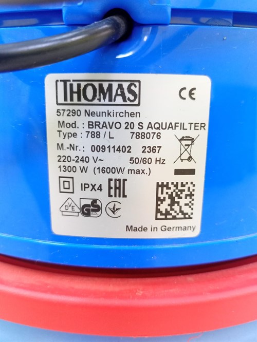 Пылесос Thomas BRAVO 20S Aquafilter - фото 381180